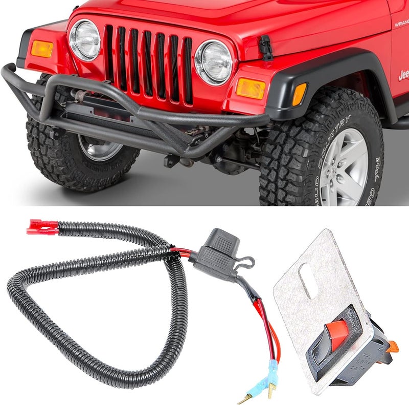 Quadratec Deluxe Dome Light Switch & Bypass Harness Kit - Fits Jeep Wrangler TJ & LJ Unlimited 1997-2006 - No Drill Installation - Drive Doorless with Ease - Disable Door Chime & Interior Lighting - Image 1